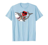Heart Riding Shark Valentine’s Day Funny Boys Girls Kids T-Shirt