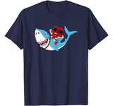 Heart Riding Shark Valentine’s Day Funny Boys Girls Kids T-Shirt
