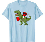 Heart Riding T Rex Valentine’s Day Funny Boys Girls T-Shirt