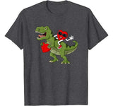 Heart Riding T Rex Valentine’s Day Funny Boys Girls T-Shirt