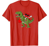 Heart Riding T Rex Valentine’s Day Funny Boys Girls T-Shirt