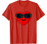 Heart Shades Emoji Valentines Day Funny Boys Girls Kids T-Shirt