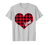 Heart Valentine’s Day love shirt Buffalo Plaid T-Shirt