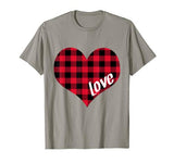 Heart Valentine’s Day love shirt Buffalo Plaid T-Shirt