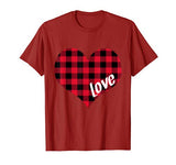 Heart Valentine’s Day love shirt Buffalo Plaid T-Shirt