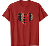 Heartbeat Heart Valentines Day Shirt Nurse Leopard Plaid RN T-Shirt