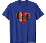 Heartbeat Heart Valentines Day Shirt Nurse Leopard Plaid RN T-Shirt