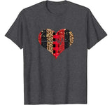 Heartbeat Heart Valentines Day Shirt Nurse Leopard Plaid RN T-Shirt