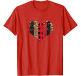 Heartbeat Heart Valentines Day Shirt Nurse Leopard Plaid RN T-Shirt