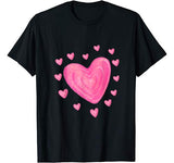 Hearts T Shirt Kids School TShirt Valentines Day Girls Boys T-Shirt