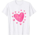 Hearts T Shirt Kids School TShirt Valentines Day Girls Boys T-Shirt