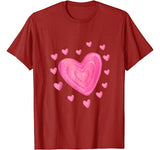 Hearts T Shirt Kids School TShirt Valentines Day Girls Boys T-Shirt