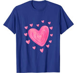 Hearts T Shirt Kids School TShirt Valentines Day Girls Boys T-Shirt