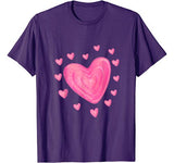 Hearts T Shirt Kids School TShirt Valentines Day Girls Boys T-Shirt