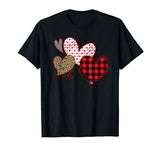 Hearts and Arrows Leopard Plaid Valentines Day Shirts Women T-Shirt