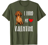 I Found My Valentine Day Brown Dachshund Dog Lover Gift T-Shirt