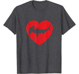 I Love Sharks Shirt Hammerhead Shark Valentine’s Day Heart T-Shirt