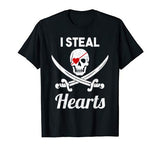 I Steal Hearts Shirt Funny Valentines Day Pirate Shirt Boys T-Shirt