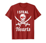 I Steal Hearts Shirt Funny Valentines Day Pirate Shirt Boys T-Shirt
