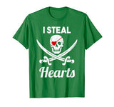 I Steal Hearts Shirt Funny Valentines Day Pirate Shirt Boys T-Shirt