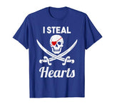 I Steal Hearts Shirt Funny Valentines Day Pirate Shirt Boys T-Shirt