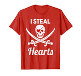 I Steal Hearts Shirt Funny Valentines Day Pirate Shirt Boys T-Shirt