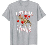 I Steal Hearts Shirt Valentines Day Dinosaur T Rex Boys Kids