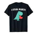 I Steal Hearts Valentine’s Day Dinosaur Gift Shirt for Boy