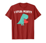 I Steal Hearts Valentine’s Day Dinosaur Gift Shirt for Boy