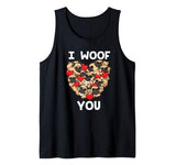 I Woof You Pug Valentines Day Shirt Love Dog Kids Puppies Tank Top