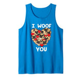 I Woof You Pug Valentines Day Shirt Love Dog Kids Puppies Tank Top