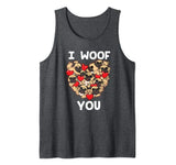 I Woof You Pug Valentines Day Shirt Love Dog Kids Puppies Tank Top