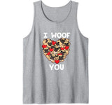 I Woof You Pug Valentines Day Shirt Love Dog Kids Puppies Tank Top