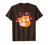 KIDS VALENTINES DAY T-SHIRT HEARTS AND FOXES PINK AND RED