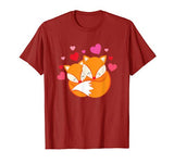 KIDS VALENTINES DAY T-SHIRT HEARTS AND FOXES PINK AND RED
