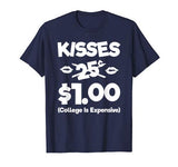 Kisses 25 Cents Funny Kids Valentines Day T-Shirt Boys Girls