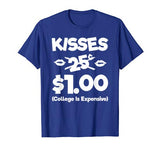 Kisses 25 Cents Funny Kids Valentines Day T-Shirt Boys Girls