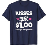 Kisses 25 Cents Girls Boys Funny Kids Valentines Day T-Shirt