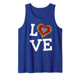 Leopard Buffalo Plaid Valentines day Shirt Three Love Hearts Tank Top