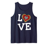 Leopard Buffalo Plaid Valentines day Shirt Three Love Hearts Tank Top