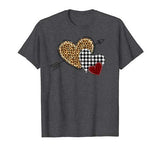 Leopard Heart – Buffalo Plaid Heart Valentine Day T-Shirt