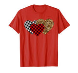 Leopard Heart – Buffalo Plaid Heart Valentine Day T-Shirt