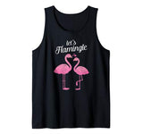 Let’s Flamingle Valentines Day Flamingo Couple Love Tank Top