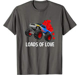 Loads Of Love – Monster Truck Valentine’s Day Gift Boys Kids T-Shirt