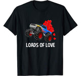 Loads Of Love – Monster Truck Valentine’s Day Gift Boys Kids T-Shirt