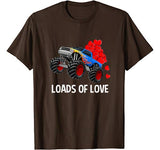 Loads Of Love – Monster Truck Valentine’s Day Gift Boys Kids T-Shirt