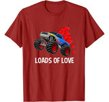 Loads Of Love – Monster Truck Valentine’s Day Gift Boys Kids T-Shirt