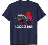 Loads Of Love – Monster Truck Valentine’s Day Gift Boys Kids T-Shirt