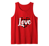Love Buffalo Plaid Heart Valentine Tank Top