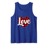 Love Buffalo Plaid Heart Valentine Tank Top